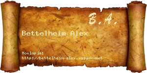 Bettelheim Alex névjegykártya